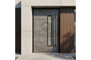 Aluminum front door covered quartz sinter