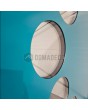 LIM 12E double - hinged aluminum double front door with circle glass