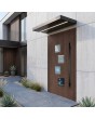 walnut modern aluminum door with four square windows