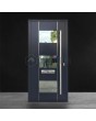 Anthracite thermally insulated modern aluminum entry door with glass