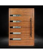 Golden oak aluminium hinged single front door
