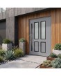 Grey contemporary home aluminium door with glass