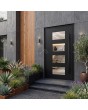 Black entry hinged door with four glass