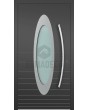 LIM C22 - secure modern aluminum front doors with oval glass