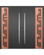 LIM C27 double - aluminum entry door covered copper sheet with cut-out squares
