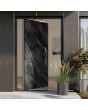 PIVOT Calacatta - aluminum pivot door covered with Calacatta Black sintered quartz