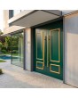 Green classically styled traditional aluminium double hinged door