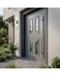 Grey glazed traditional entrance door