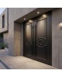 Black classic design aluminum double door for home