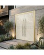 Aluminum double door covered with Cristallo sintered quartz