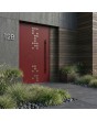 red front entrance aluminium door