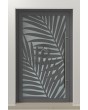 PIVOT G3 - Glass front aluminum pivot door with leaf decorative panel