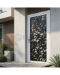 White glass aluminium door with black decorative panel