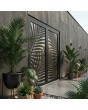 Anthracite double glass aluminium door with decorative panel