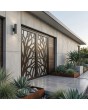 Brown double glass aluminium door with decorative panel