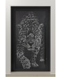 LIM G5 - Glass entry aluminium door with with tiger motif in decorative panel