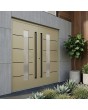 Beige aluminum double entry door with glass