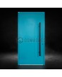 Turquoise solid aluminum hinged front door