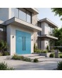 Blue solid aluminium double front door