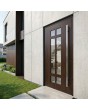 Walnut modern aluminium exterior door