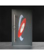 PIVOT INLAY - Aluminum pivot door door with colourful ovals
