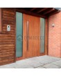 Golden oak front aluminium door