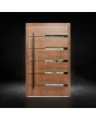 Golden oak aluminium hinged single front door