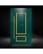 green classically styled traditional hinged aluminium door