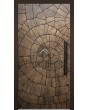 LIM M30 - aluminum hinged door with brown texture of milled metal