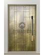 PIVOT M18 - aluminum pivot door with yellow brass texture of milled metal