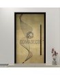 LIM M26 - aluminum hinged door with yellow brass texture of milled metal