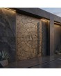 Aluminum hinged door with brown texture of milled metal