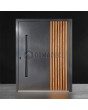 PIVOT RAIL3 - aluminium pivot door with vertical slats made of aluminium profiles