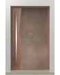 PIVOT M25 - aluminum pivot door with copper and aged bronze liquid metal