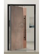 PIVOT M25 - aluminum pivot door with copper and aged bronze liquid metal