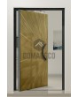 PIVOT M8 -  aluminium pivot door with gold texture of milled metal