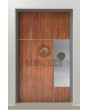 PIVOT V35 - aluminium wooden texture front door with inox decor