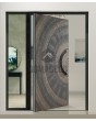 Pivot door with left sidelight (view from the outside) 