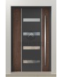 PIVOT V09 - aluminum security pivot door with wooden decor