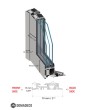 LIM G5 - Glass entry aluminium door with with tiger motif in decorative panel