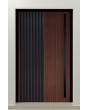 PIVOT RAIL6 - aluminum pivot door with black vertical slats made of aluminum profiles