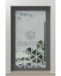 PIVOT Glass S12 - aluminium frosted pivot door with with transparent decor