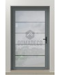 PIVOT Glass S4 - aluminium frosted pivot door with four transparent stripe