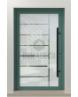 PIVOT Glass S7 - aluminium frosted pivot door with with transparent decor