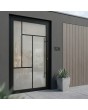 Discover the PIVOT MN1 fully glazed aluminium pivot door with elegant muntins for modern entrances.