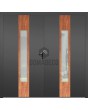 LIM v08 double - double aluminum hinged front door with wooden decor and glass