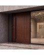 LIM V12 - aluminium front door covered sublimated wood