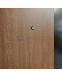 PIVOT V35 - aluminium wooden texture front door with inox decor