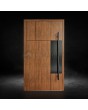 LIM V35 - aluminium wooden texture front door with decor