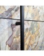 LIM V46 double - aluminum double front door with sand rock stone